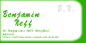 benjamin neff business card